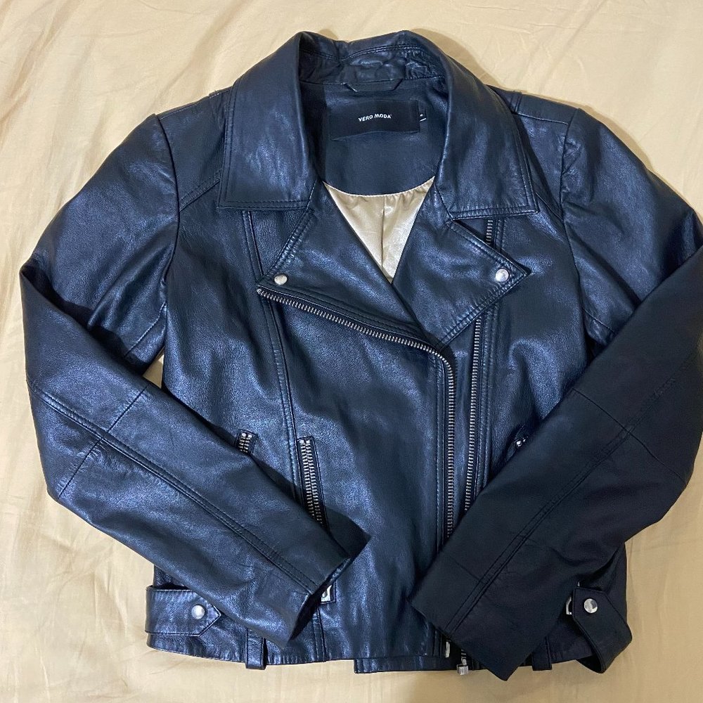 Leather jacket black M vero moda